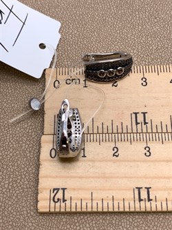 *Серьги Коньячный Фианит Микро Вставки арт. CZ-E895-3-X-WB-DB-X-DB-712 вес 4,7 г - фото 325613 *Серьги Коньячный Фианит Микро Вставки арт. CZ-E895-3-X-WB-DB-X-DB-712 вес 4,7 г - фото 325613