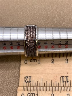 *Кольцо р.19,5 Коньячный Фианит Микро Вставки арт. MP-R00805-X-WB-X-X-DB-856 вес 4,42 г - фото 325622