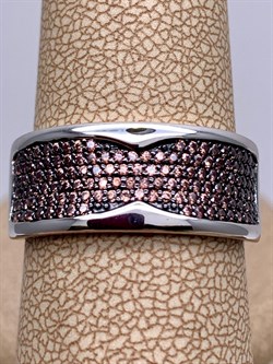 *Кольцо р.19,5 Коньячный Фианит Микро Вставки арт. MP-R00805-X-WB-X-X-DB-856 вес 4,42 г - фото 325626