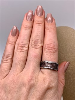 *Кольцо р.19,5 Коньячный Фианит Микро Вставки арт. MP-R00805-X-WB-X-X-DB-856 вес 4,42 г - фото 325627