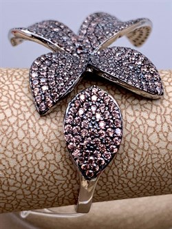 *Кольцо р.18,5 Коньячный Фианит Микро Вставки арт. CZ-R01803-X-WB-X-X-DB-691 вес 5,4 г - фото 325635