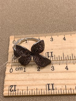 *Кольцо р.18,5 Коньячный Фианит Микро Вставки арт. CZ-R01803-X-WB-X-X-DB-691 вес 5,4 г - фото 325640