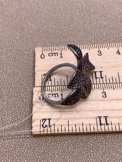 *Кольцо р.18,5 Коньячный Фианит Микро Вставки арт. CZ-R01803-X-WB-X-X-DB-691 вес 5,4 г - фото 325641