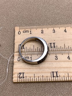 *Кольцо р.19 Коньячный Фианит Микро Вставки арт. SL-R00324-X-WB-DB-X-DB-594 вес 4,4 г - фото 325651