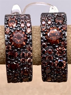 *Серьги Коньячный Фианит Микро Вставки арт. SL-E00324-X-WB-DB-X-DB-479 вес 4,3 г - фото 325655 *Серьги Коньячный Фианит Микро Вставки арт. SL-E00324-X-WB-DB-X-DB-479 вес 4,3 г - фото 325655