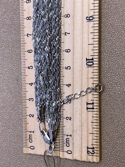 *Шейное украшение р.50-55 Сингапур 15 рядов арт. 8100476-С888-01-(50-55)-703 Вес 20,03 г - фото 325944