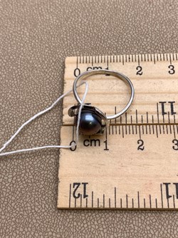 *Кольцо р.16,5 Черный Жемчуг д.7,5*8мм арт. 1.0821.0.b-857 Вес 2,09 г - фото 326098