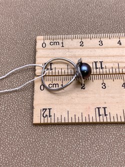 *Кольцо р.16,5 Черный Жемчуг д.7,5*8мм арт. 1.0821.0.b-857 Вес 2,09 г - фото 326099