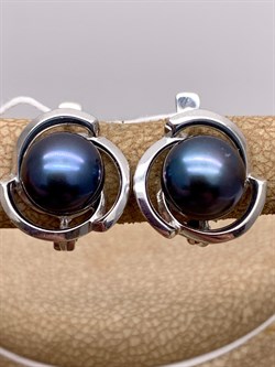 *Серьги Черный Жемчуг д.7,5*8мм арт. 2.0821.0.b-901 Вес 3,93 г - фото 326102 *Серьги Черный Жемчуг д.7,5*8мм арт. 2.0821.0.b-901 Вес 3,93 г - фото 326102