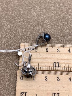 *Серьги Черный Жемчуг д.7,5*8мм арт. 2.0821.0.b-901 Вес 3,93 г - фото 326104 *Серьги Черный Жемчуг д.7,5*8мм арт. 2.0821.0.b-901 Вес 3,93 г - фото 326104