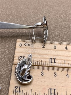 *Серьги Марказит Гранат Пироп арт. HE0001-456 вес 7,36 г - фото 326128 *Серьги Марказит Гранат Пироп арт. HE0001-456 вес 7,36 г - фото 326128