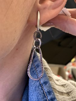 *Серьги Коньячный Фианит Микро Вставки арт. CZ-E2517-7-X-WB-X-X-BR-850 вес 6 г - фото 326303