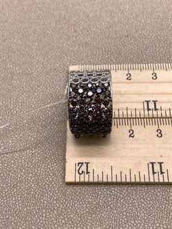 *Кольцо р.19 Коньячный Фианит Микро Вставки арт. CZ-R02719-X-WB-X-X-BR-371 вес 7,6 г - фото 326315