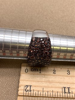 *Кольцо р.20 Коньячный Фианит Микро Вставки арт. Fb-R00849-X-WB-X-X-DB-382 вес 10,56 г - фото 326332