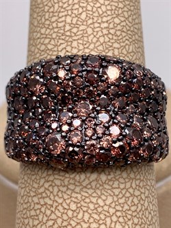 *Кольцо р.20 Коньячный Фианит Микро Вставки арт. Fb-R00849-X-WB-X-X-DB-382 вес 10,56 г - фото 326337