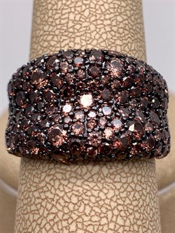 *Кольцо р.20 Коньячный Фианит Микро Вставки арт. Fb-R00849-X-WB-X-X-DB-382 вес 10,56 г - фото 326338