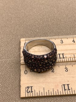 *Кольцо р.20 Коньячный Фианит Микро Вставки арт. Fb-R00849-X-WB-X-X-DB-382 вес 10,56 г - фото 326341