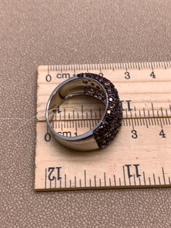 *Кольцо р.20 Коньячный Фианит Микро Вставки арт. Fb-R00849-X-WB-X-X-DB-382 вес 10,56 г - фото 326342