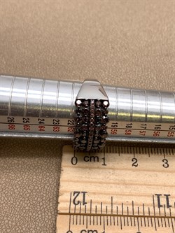 *Кольцо р.19,5 Коньячный Фианит Микро Вставки арт. CZ-R00640-X-WB-X-X-DB-718 вес 5,3 г - фото 326344