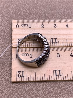 *Кольцо р.19,5 Коньячный Фианит Микро Вставки арт. CZ-R00640-X-WB-X-X-DB-718 вес 5,3 г - фото 326352