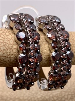 *Серьги Коньячный Фианит Микро Вставки арт. CZ-E00640-X-WB-X-X-DB-496 вес 4,3 г - фото 326356