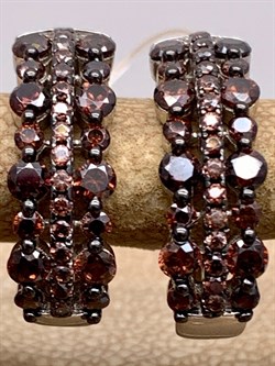 *Серьги Коньячный Фианит Микро Вставки арт. CZ-E00640-X-WB-X-X-DB-496 вес 4,3 г - фото 326357