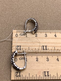 *Серьги Коньячный Фианит Микро Вставки арт. CZ-E00640-X-WB-X-X-DB-496 вес 4,3 г - фото 326358