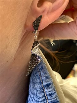 *Серьги Микс Коньячный Фианит Микро Вставки арт. MP-E00981-X-WB-DB-X-W-661 вес 7,9 г - фото 326367