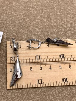 *Серьги Микс Коньячный Фианит Микро Вставки арт. MP-E00981-X-WB-DB-X-W-661 вес 7,9 г - фото 326371