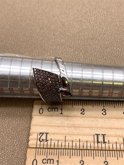 *Кольцо р.18,5 Коньячный Фианит Микро Вставки арт. CZ-R1330-2-X-WB-BR-X-BR-233 вес 4,8 г - фото 326381