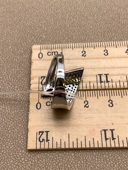 *Кольцо р.18,5 Коньячный Фианит Микро Вставки арт. CZ-R1330-2-X-WB-BR-X-BR-233 вес 4,8 г - фото 326388