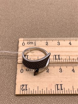 *Кольцо р.18,5 Коньячный Фианит Микро Вставки арт. CZ-R1330-2-X-WB-BR-X-BR-233 вес 4,8 г - фото 326389