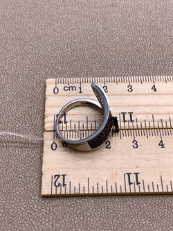 *Кольцо р.18,5 Коньячный Фианит Микро Вставки арт. CZ-R1330-2-X-WB-BR-X-BR-233 вес 4,8 г - фото 326390