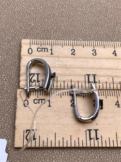 *Серьги Коньячный Фианит Микро Вставки арт. CZ-E1330-2-X-WB-BR-X-BR-315 вес 3,3 г - фото 326394