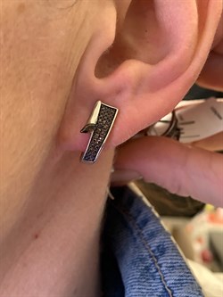 *Серьги Коньячный Фианит Микро Вставки арт. CZ-E1330-2-X-WB-BR-X-BR-315 вес 3,3 г - фото 326396