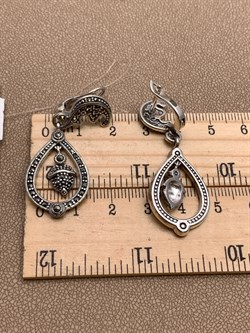 *Серьги Марказит арт HE652-064 Вес 11.52 г - фото 326412