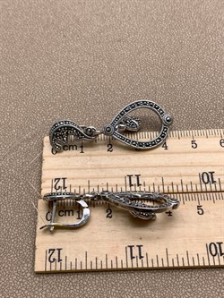 *Серьги Марказит арт HE652-064 Вес 11.52 г - фото 326413