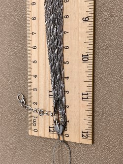 *Шейное украшение р.45-50 Сингапур 7 рядов арт. 8100473-С888-01-(45-50)-400 Вес 9,53 г - фото 326710