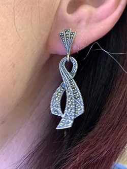 *Серьги Ленты Марказит арт. HE109-227 Вес 8.82 г - фото 326765 *Серьги Ленты Марказит арт. HE109-227 Вес 8.82 г - фото 326765