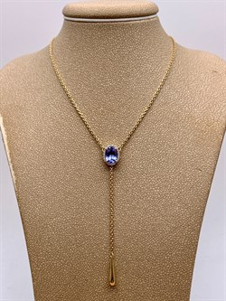 *Колье р.45 Танзанит цв Лимонное арт. 6-316-31-915 (вес 4,63 г) - фото 326781