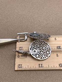 *Серьги Микс Марказит Жемчуг арт. HE1172-608 вес 14.37 г - фото 326922 *Серьги Микс Марказит Жемчуг арт. HE1172-608 вес 14.37 г - фото 326922