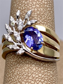 *Кольцо р.17,5, Танзанит цв Лимонное арт. 1-507927-00-31-742, (вес 5,83 г) - фото 327128