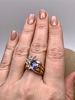 *Кольцо р.17,5, Танзанит цв Лимонное арт. 1-507927-00-31-742, (вес 5,83 г) - фото 327132