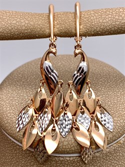 *Серьги Жар Птицы цв Красное арт. 02-3575-00-000-1110-04-636 (вес 4,64 г) - фото 327153 *Серьги Жар Птицы цв Красное арт. 02-3575-00-000-1110-04-636 (вес 4,64 г) - фото 327153