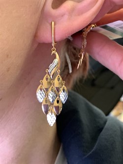 *Серьги Жар Птицы цв Красное арт. 02-3575-00-000-1110-04-636 (вес 4,64 г) - фото 327156 *Серьги Жар Птицы цв Красное арт. 02-3575-00-000-1110-04-636 (вес 4,64 г) - фото 327156