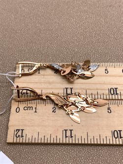 *Серьги Жар Птицы цв Красное арт. 02-3575-00-000-1110-04-636 (вес 4,64 г) - фото 327158 *Серьги Жар Птицы цв Красное арт. 02-3575-00-000-1110-04-636 (вес 4,64 г) - фото 327158