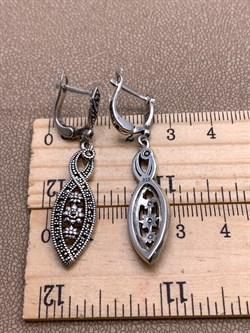 *Серьги 8 марта Марказит арт. HE1400-968 Вес 7,86 г - фото 327234 *Серьги 8 марта Марказит арт. HE1400-968 Вес 7,86 г - фото 327234