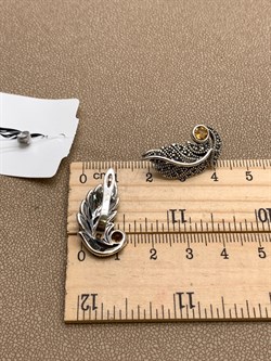 *Серьги Микс Марказит Цитрин арт. HE0001-619 вес 7.36 г - фото 327471 *Серьги Микс Марказит Цитрин арт. HE0001-619 вес 7.36 г - фото 327471