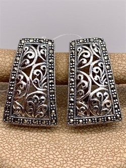 *Серьги Марказит арт. HE884-983 вес 6.13 г - фото 327528