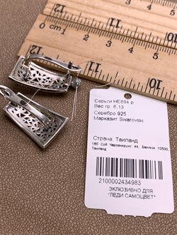 *Серьги Марказит арт. HE884-983 вес 6.13 г - фото 327533